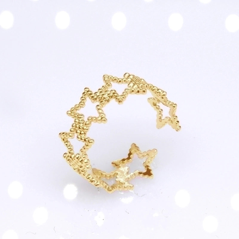 Retro Round Titanium Steel Plating Open Ring 1 Piece