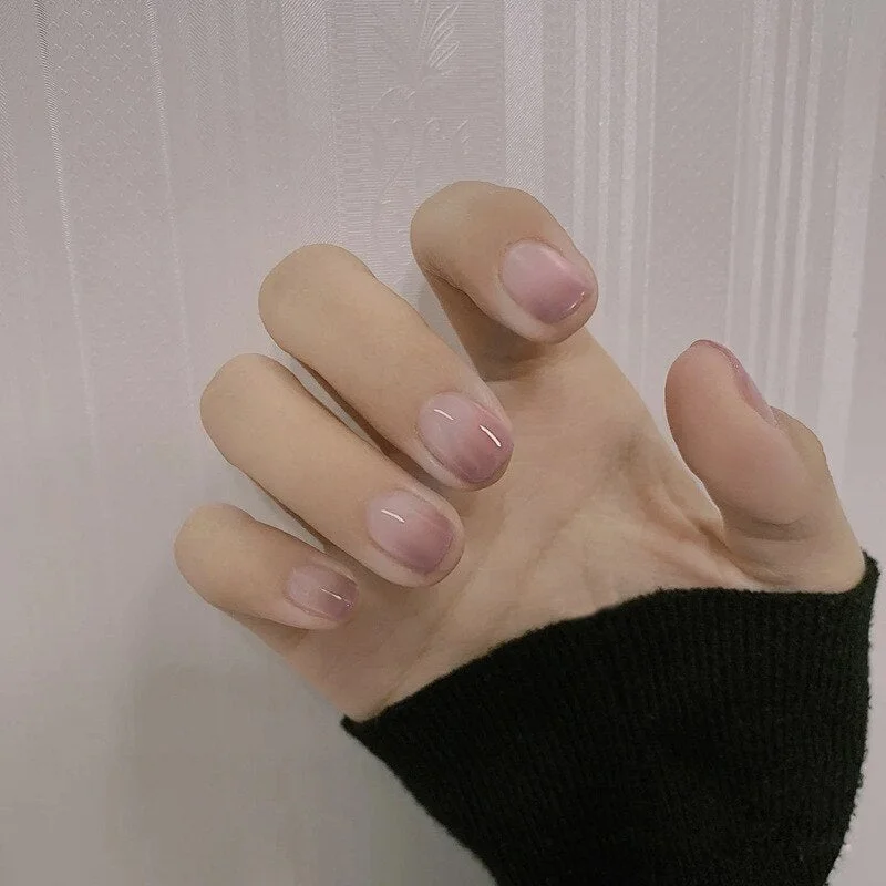 Medium Square Glossy Mixed Color Fake Nails Art Tips Full Cover Decor Press on Nails Coffin False Fingernails Stickers for Women-Nail Inspo