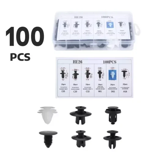 Dronehint Retainer Kit Car Bumper Parts Body Rivet Trim Molding Push Pin Clip Assortments (For: GMC) Parts