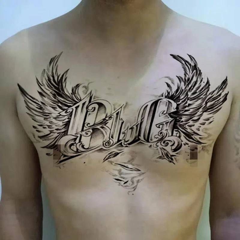 Devil Wings Skull Cross Tattoo Sticker Men and Women Back Chest Waterproof Flower Lion Body Art Fake Tattoo Cool Tattoo Sticker