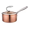 Copper Hammered 316 Stainless Steel Large Capacity Nonstick Pan--with Triple Coated Ultra Nonstick Surface for Even Heating, Oven, Stovetop & Dishwasher Safe