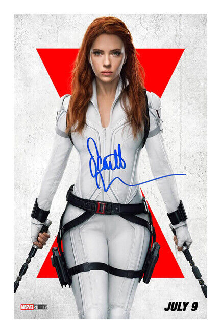 Scarlett Johannson Black Widow Signed A4 Photo Poster painting Print Autograph Film Poster