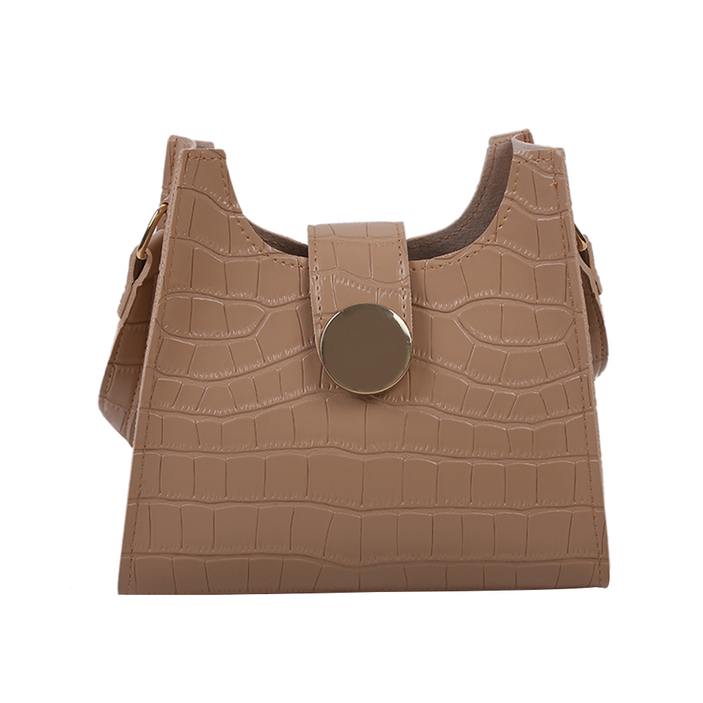 

Stone Pattern PU Shoulder Bag Portable Shopping Handbag Totes, Brown, 501 Original