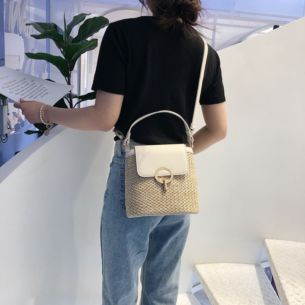 Updownunder fashions luxury bag Ladies Fashion Beach Basket Bag Hand-Woven Flap Crossbody Bags Summer Retro Weaving Small Handbag Women Straw Weave Shoulder Bag