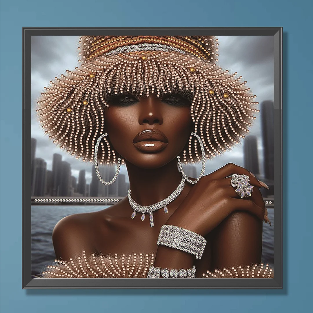 Diamond Painting - Partial Special Shaped Drill - Urban Black Beauty(Canvas|30x30cm)