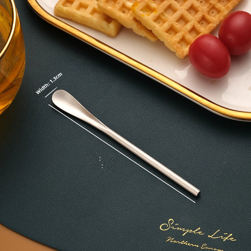 Japanese-style 304 Stainless Steel Long Handle Fruit Fork Coffee Mixing Spoon Small Spoon Dessert Ice Spoon Spoon Stir Stick