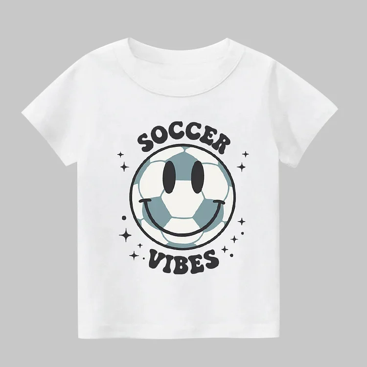 Personalized Kids Soccer Smiley Face Shirt|S01
