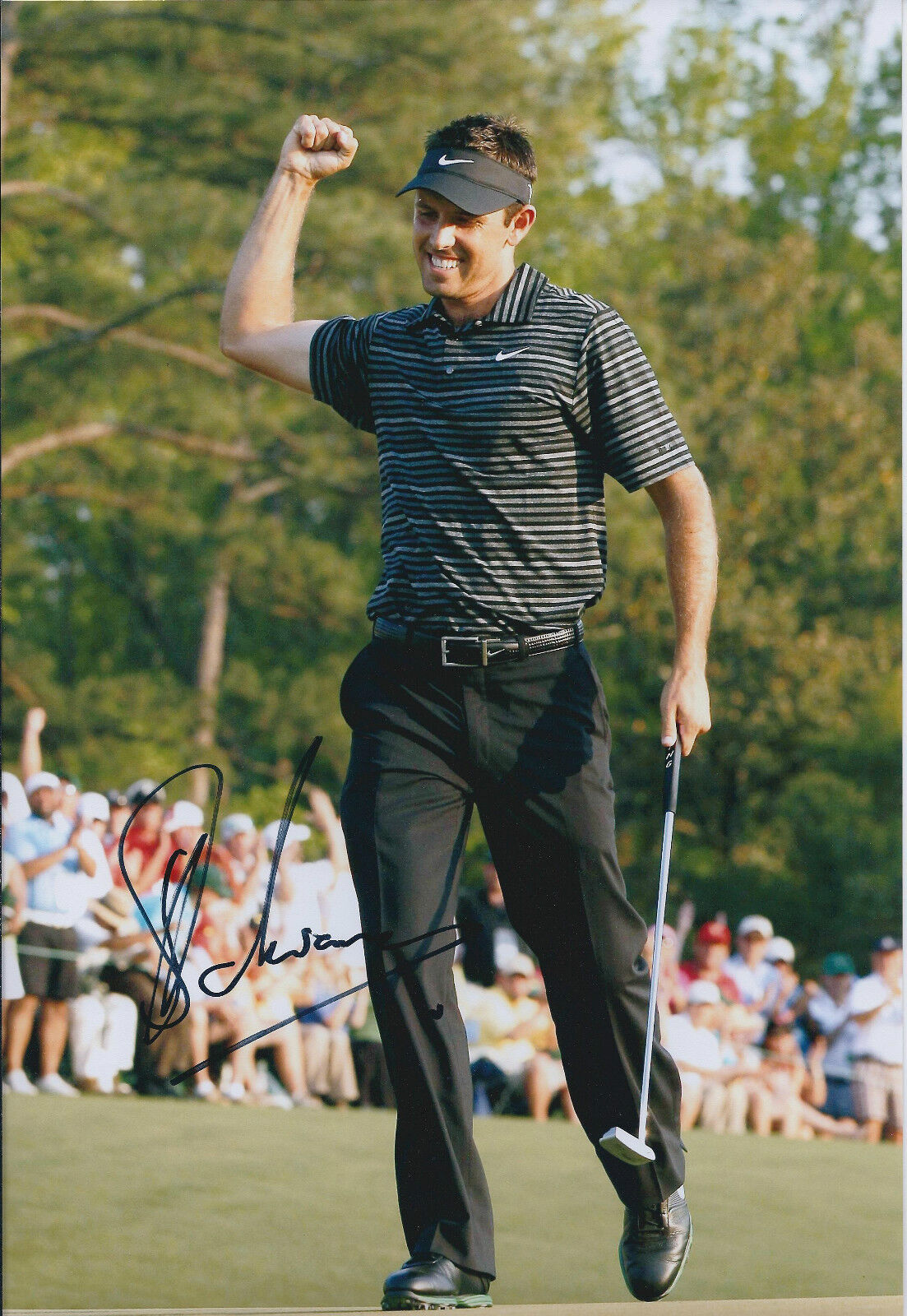 Charl Schwartzel SIGNED 12x8 Photo Poster painting AFTAL COA 2011 USA PGA Masters Winner RARE