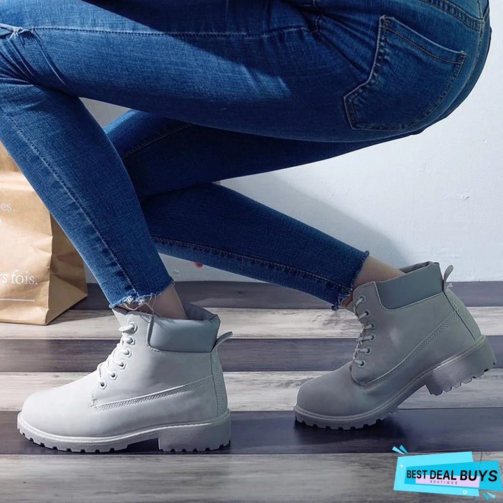 Autumn Early Winter Shoes Women Flat Heel Boots Fashion Keep warm Women's Boots Brand Woman Ankle Botas