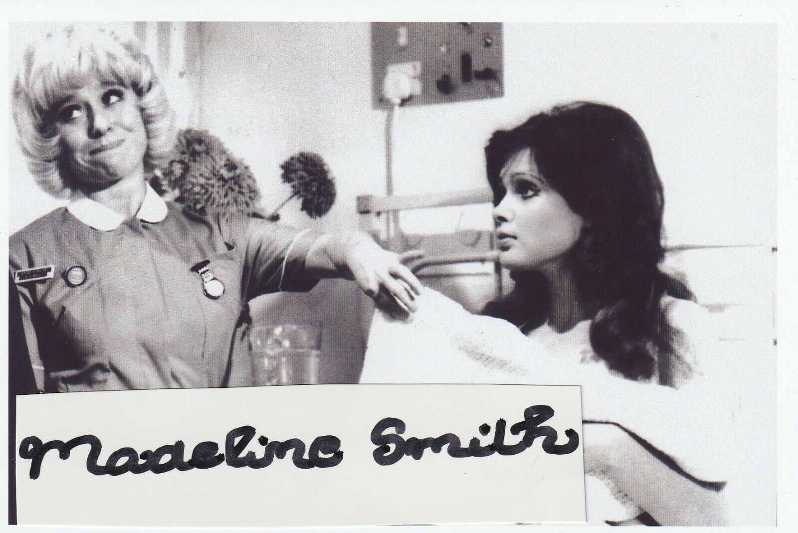 Carry On Matron, James Bond, Horror MADELINE SMITH Signed cut piece & pic