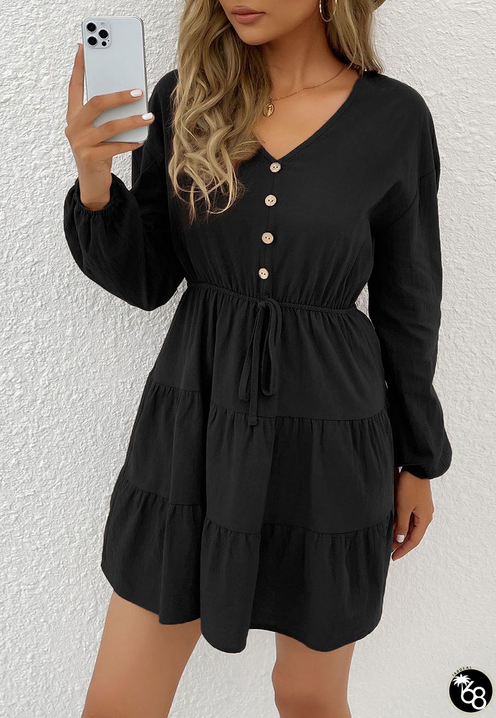 Tie Waist Tiered Dress | 168DEAL