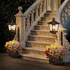 2-in-1 Solar Planter Lamp Waterproof IP54 Auto On/off Sensor 8-10 Hrs Long Lighting Solar Powered Pathway Light with Planter for Garden & Patio (No Flowers Included)