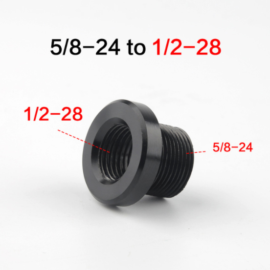 Barrel Thread Adapter for Barrel, 5/8 "x 24 to 1 / 2-28 to M14x1 to M14x1.5 suitable for all NAPA, 1 pc.