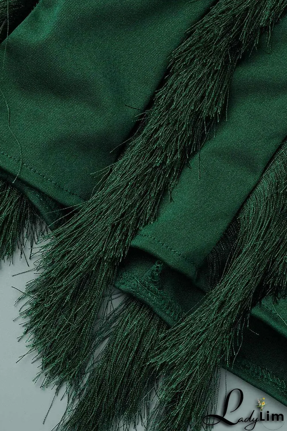 Black Casual Solid Tassel Patchwork O Neck Sleeveless Two Pieces