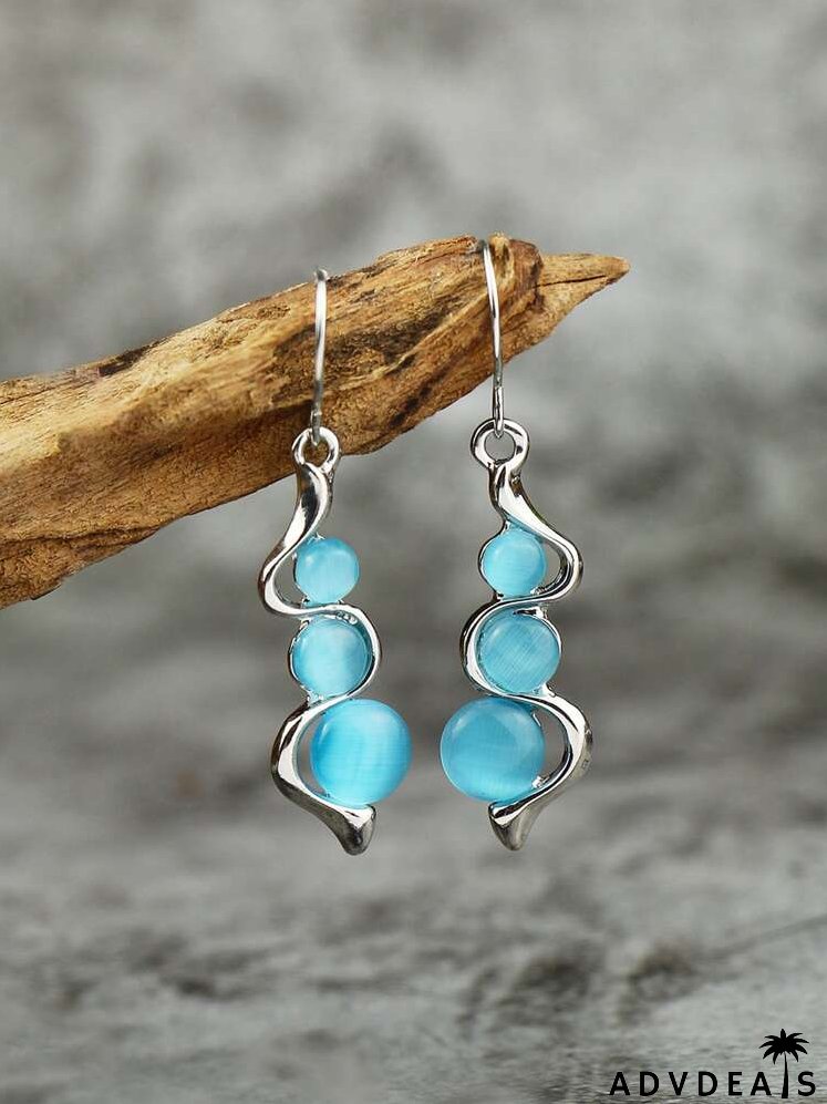 Gemstone Decor Drop Earrings