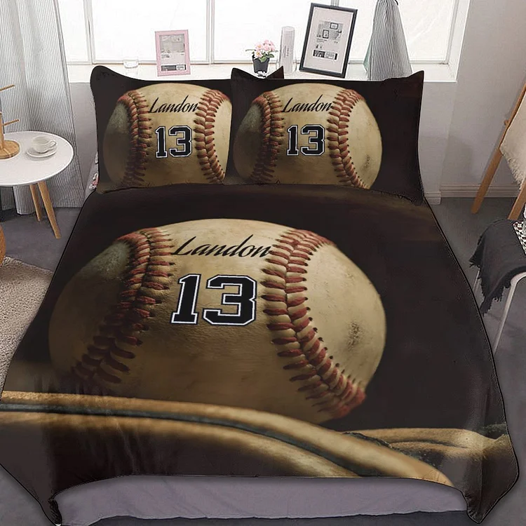 Personalized  Baseball Bedding Set for Bed Room Sets | BedKid21[personalized name blankets][custom name blankets]