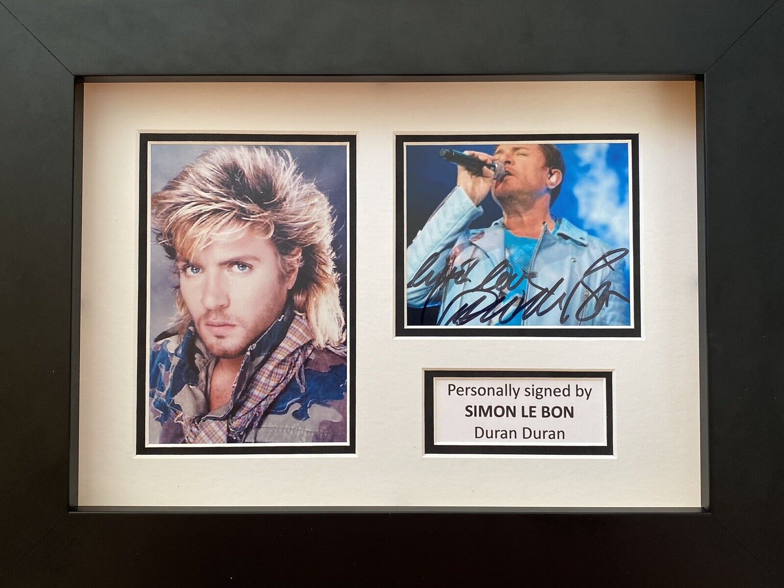 Simon Le Bon Genuine Signed Duran Duran Photo Poster painting In A4 Frame Display