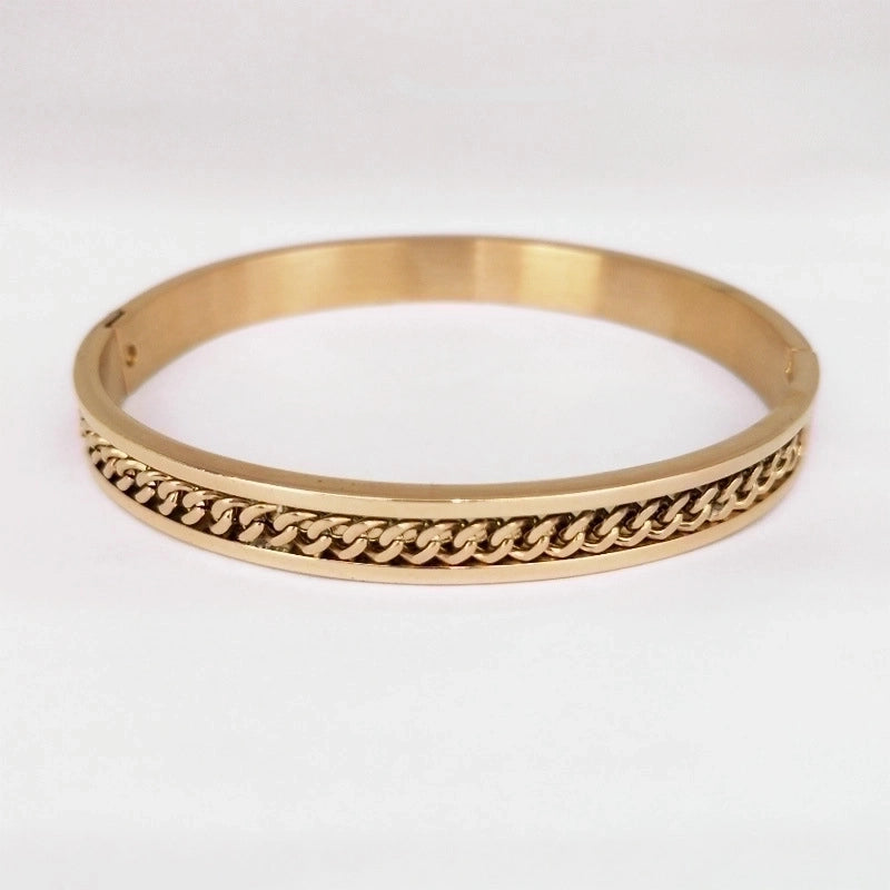 Minimalist Geometric Stainless Steel Chain Men’S Bangle Men Cuff & Bangle