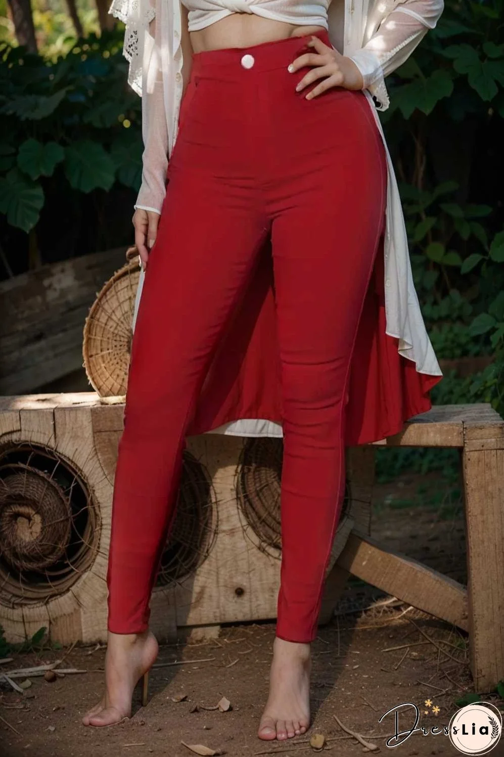 casual solid slim fit skinny pockets pants