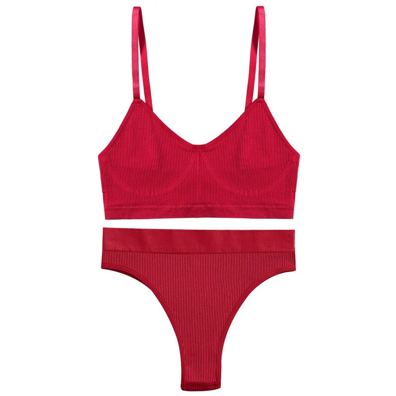 FINETOO Seamless Women Bra Panties Set Push Up Sports Tank Tops +Panty Sets Sexy Active Bra Lingerie Fitness Crop Top Underwear