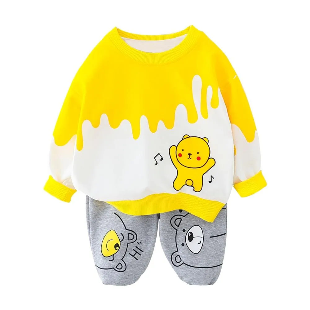Fashion Baby Clothes Boys Set Cartoon Cute T-shirt + Harem Pants Suit 2021 Spring 2 PCS Children O-neck Fall Costume