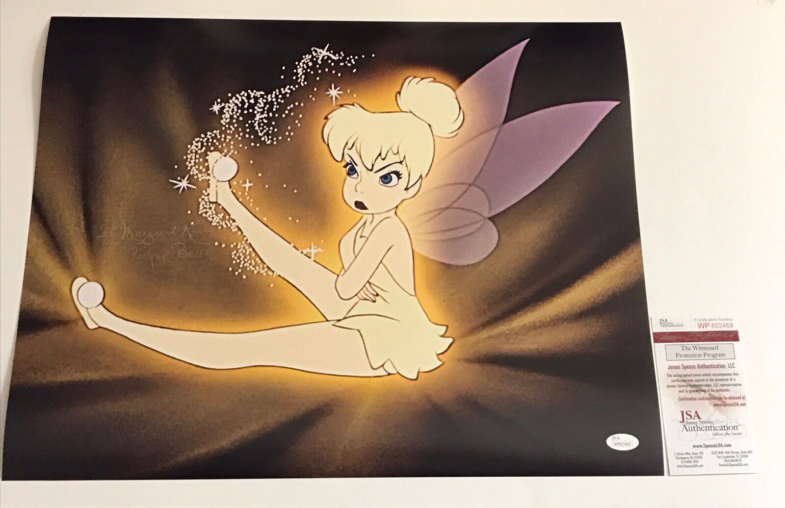 MARGARET KERRY Signed TINKER BELL 16x20 Photo Poster painting PROOF Autograph Disney JSA COA