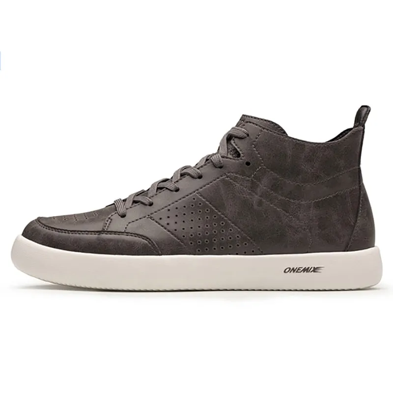 ONEMIX Skateboarding Shoes Light Cool Sneakers Soft Micro Fiber Leather Upper Elastic Outsole Men Shoes Walking EUR Size 39-45
