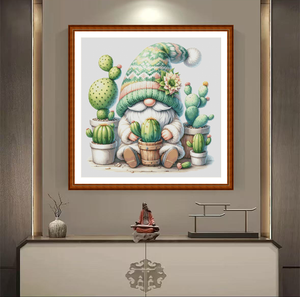1set DIY Printed Cross Stitch Kit, 【ZZ5032- Cactus Dwarf】cross stitch embroidery pattern Painting Fairy Cross Stitch