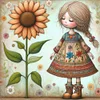 Diamond Painting -DIY Full Square Drill Fresh Flower Girl(35*35CM)