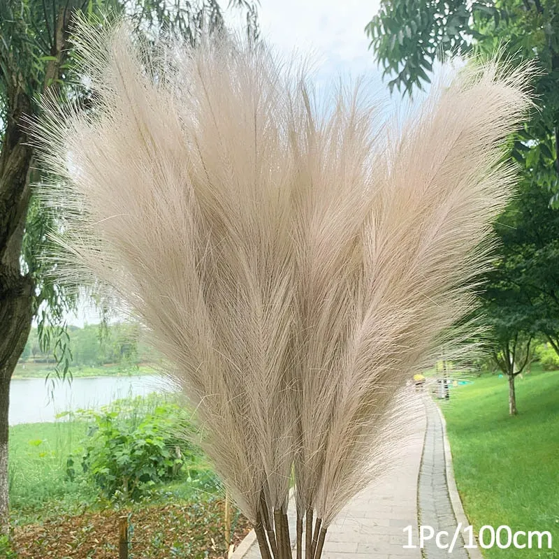 1Pcs Artificial Pampas Grass Home Room Decor Simulation Reed Flower Bouquet DIY Wedding Decoration Birthday Party Supplies
