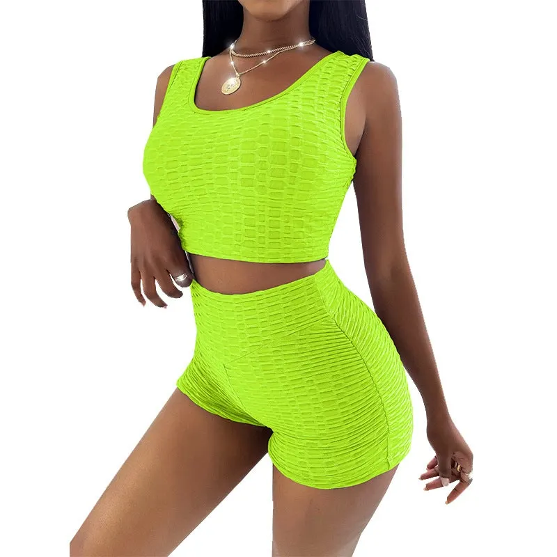 Women's Pineapple Grid Breathable Sports Suit
