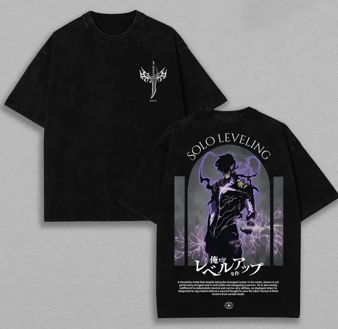 Solo Leveling Printed Unisex Washed T-Shirt