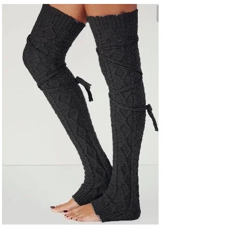 Women's woolen stockings drawstring