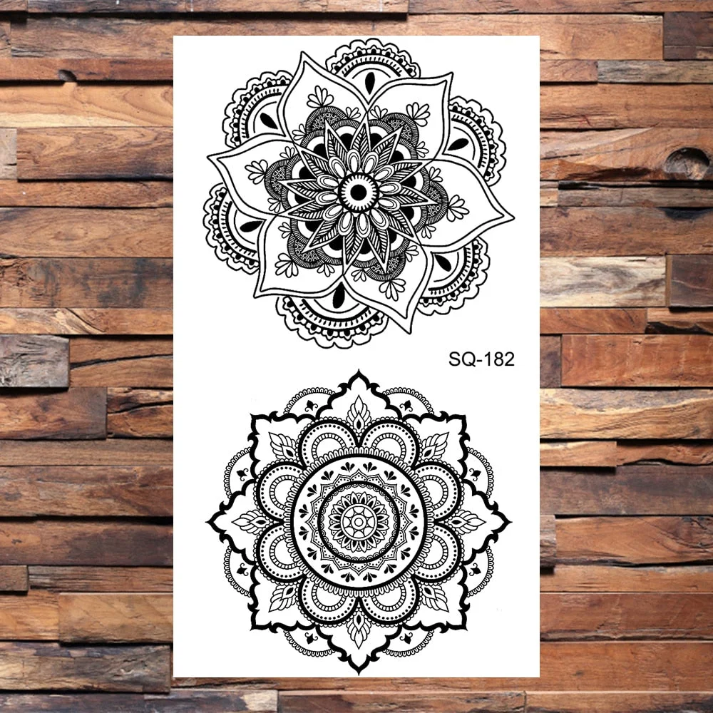 Crown Temporary Tattoos For Women Men Realistic Cross Sword Angel Wings Thorns Fake Tattoo Sticker Body Waterproof Tatoos Black