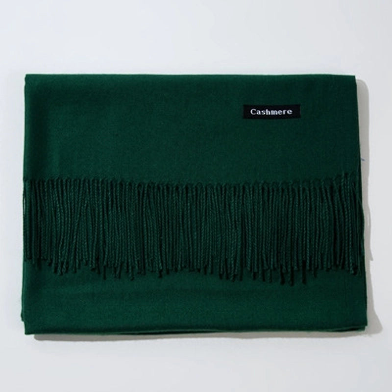 New Cashmere Scarf Female Korean Autumn And Winter New Solid Color Tassel Shawl Thick Warm Scarf