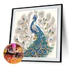 Peacock speziell geformte 5D-DIY-Teilbohrer-Diamant-Mal-Kits f&uuml;r Erwachsene Anf&auml;nger Wohnaccessoires Diamantpunkte Edelstein-Kunstsets 11,81 x 11,81 Z