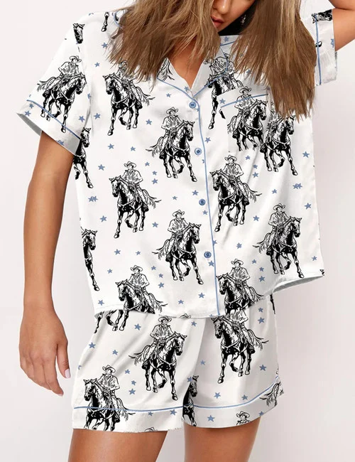 Western Cowboy Stars Print Pajama Set