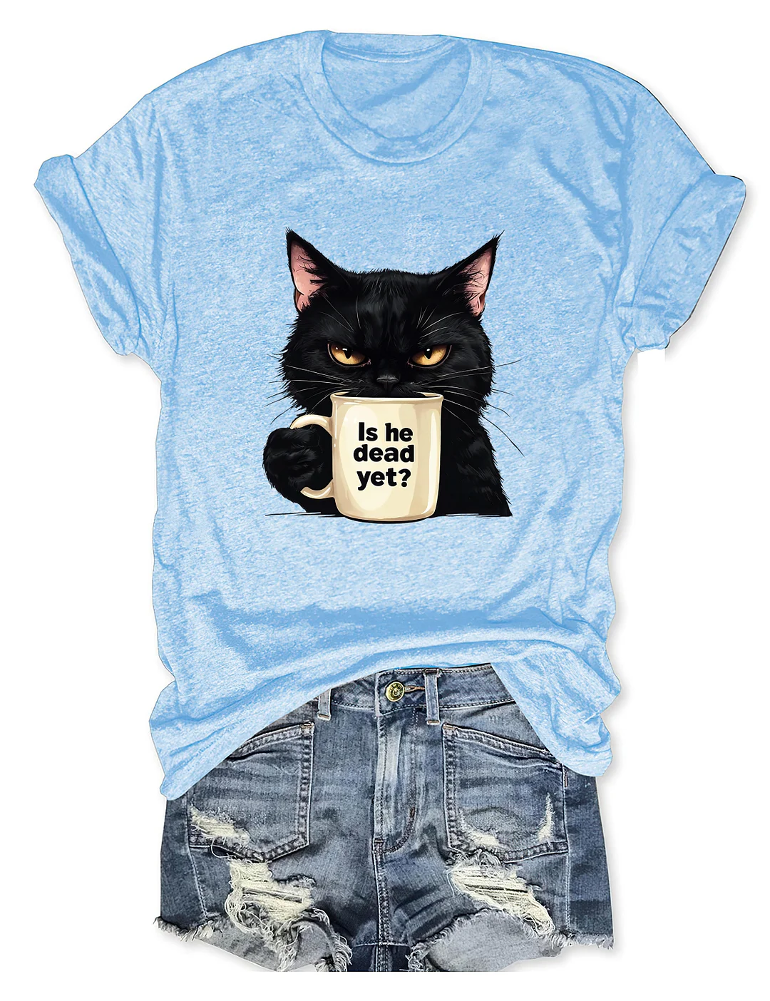 Is He Dead Yet Black Cat T-shirt