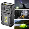COB SMD USB Charging Hat Clip Light LED Keychain Flashlight Rotatable Work Light