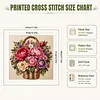 Vintage Peony Full Stamped 11CT 3 Strands Cross Stitch Kit 45x45cm