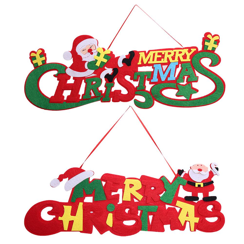 

Merry Christmas Letter Cards Doorplate Hanging Pendant Christmas Ornaments, Red, 501 Original