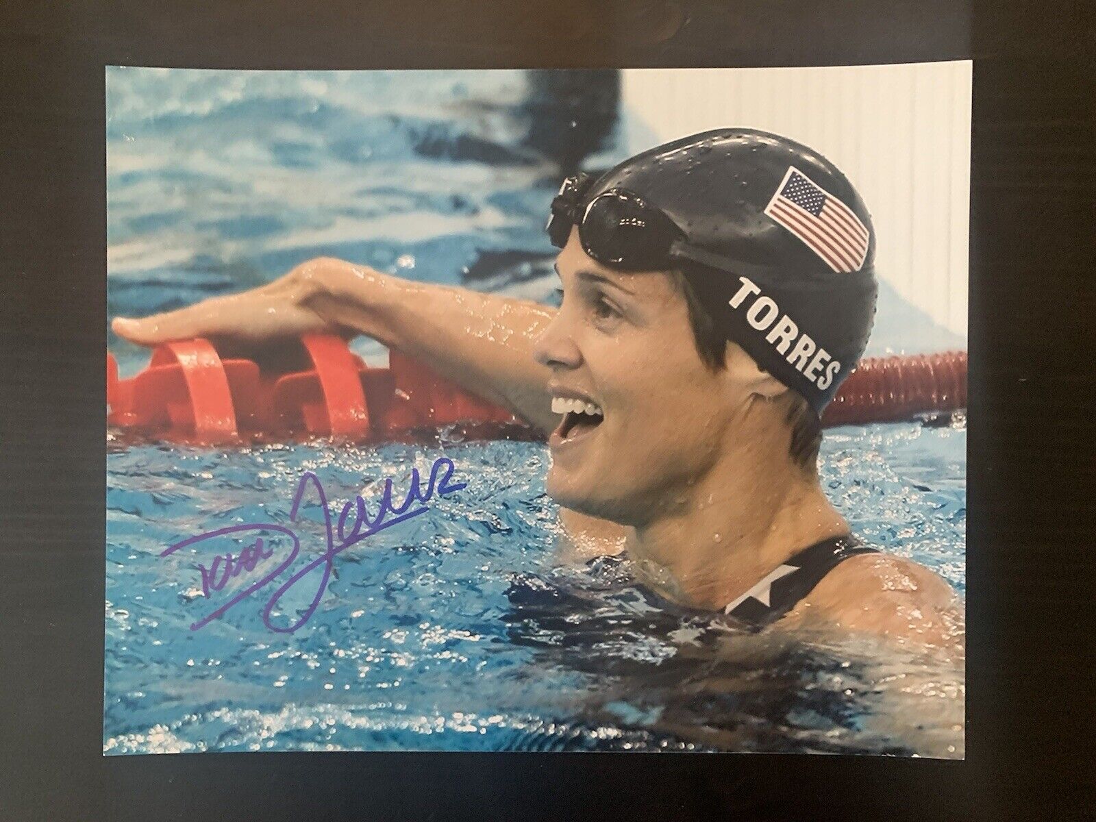 Dara Torres Signed 8x10 Photo Poster painting Autographed Swimming Olympic Gold Medalist