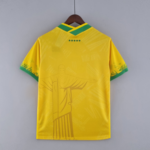 2022 Brazil Classic Yellow Football Shirt Thai Quality