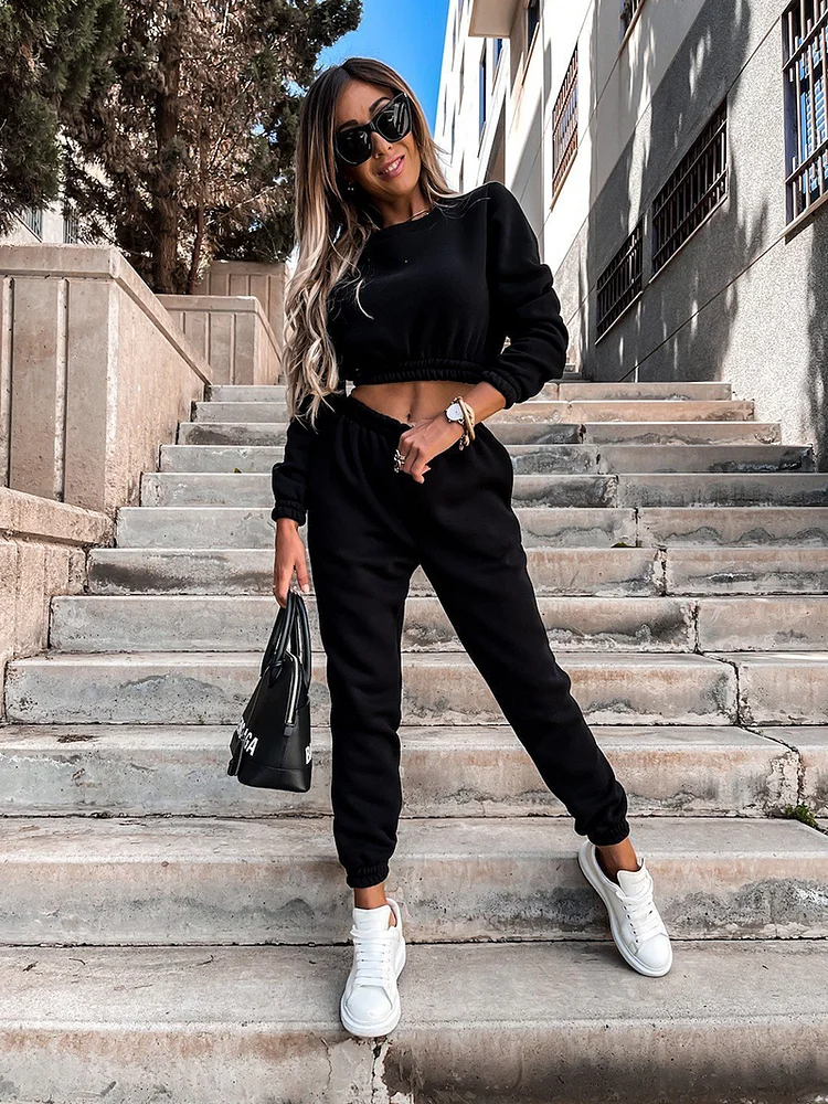 PASUXI Bulk Customizable Athletic Co-ords High Waist Pants  Round Neck Crop Top (NO MOQ) huanwei
