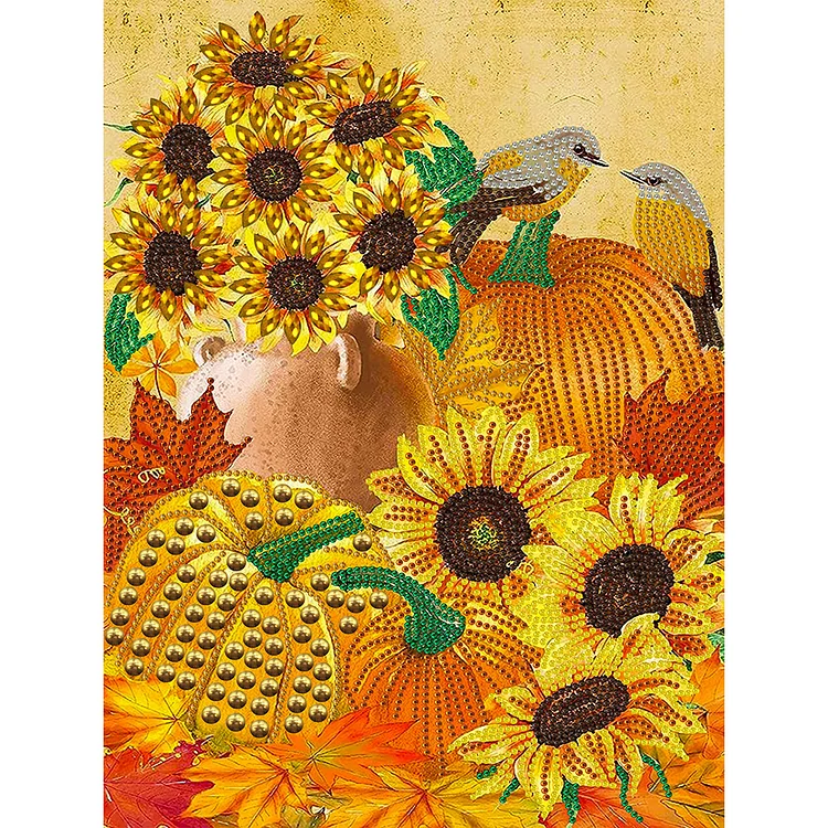 Thanksgiving Pumpkin Herbs 30*40CM(Canvas) Special Drill Diamond Painting gbfke