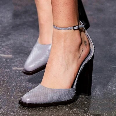 VCshoes Leather Hollow Sandals Catwalk Special-shaped Heel Hollow Women's Shoes