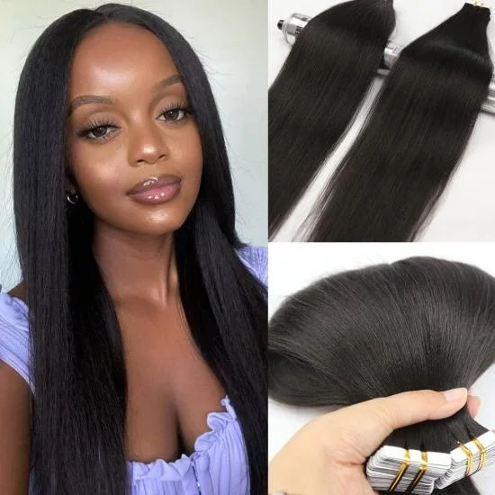 YVONNE Platinum Grade Yaki Straight 100g/pack including 40pcs Tape In Human Hair Extensions 