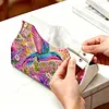 (24cm)Diamond Art Tissue Box DIY PU Napkin Cover for Home Decoration(Bird)