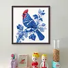 Blue And White Porcelain-Cardinal-14CT Stamped Cross Stitch 40*40cm/15.75*15.75in tapestrymarket