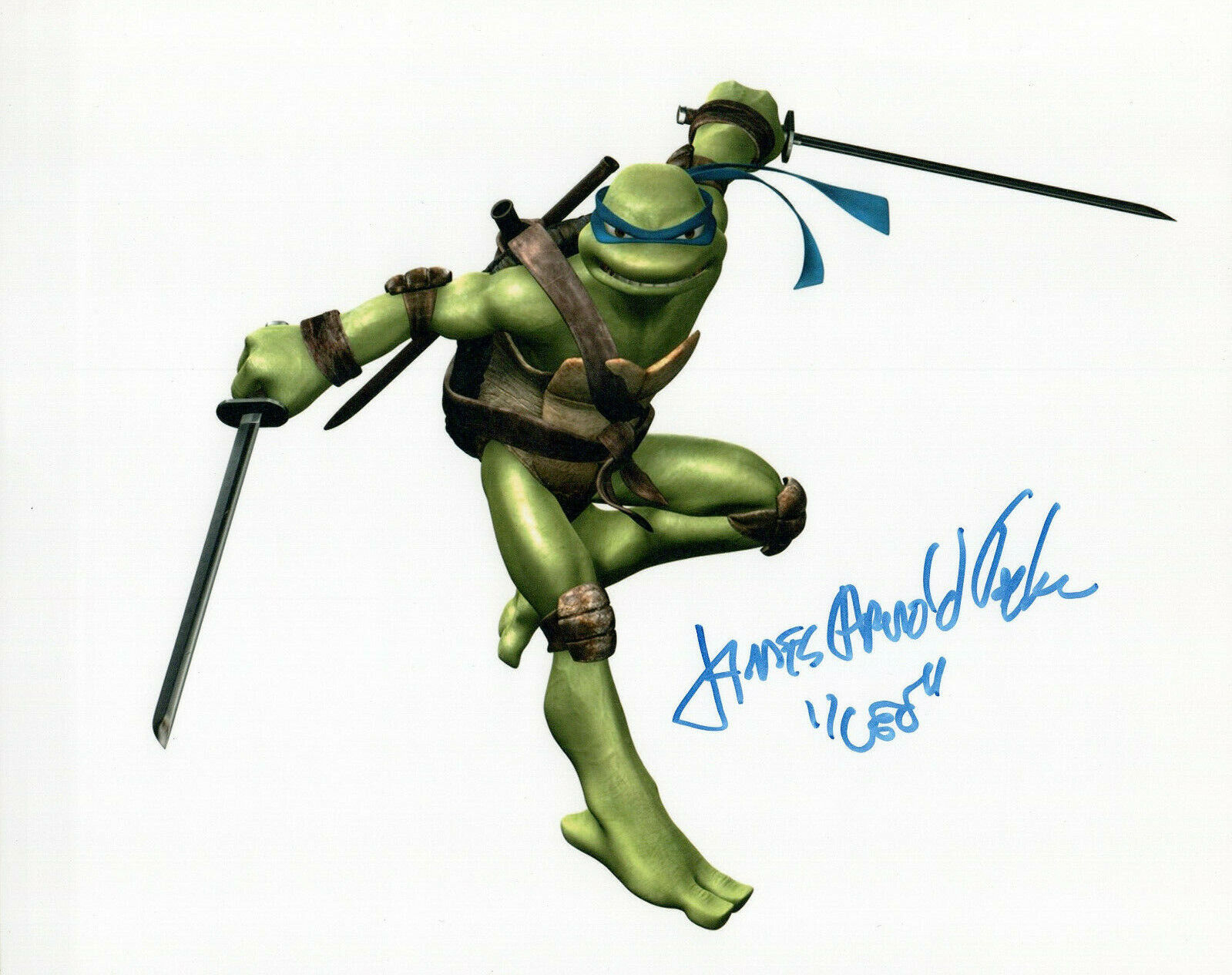 James Arnold Taylor TMNT autographed Photo Poster painting signed 8X10 #1 has ding wrote Leo